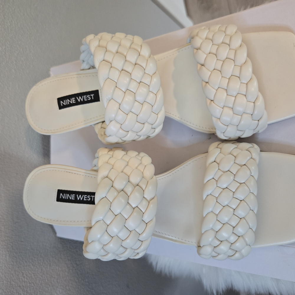 Nine West Hasnot3 Elegant Cream Women's Heeled Sandals - Picture 4 of 11